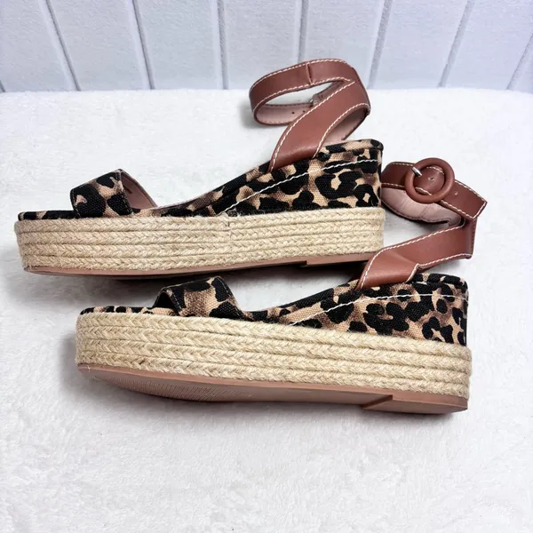 Steven by Steve Madden Leopard Print Wedge Heels‎ Espadrilles  size 6.5 - Image 7