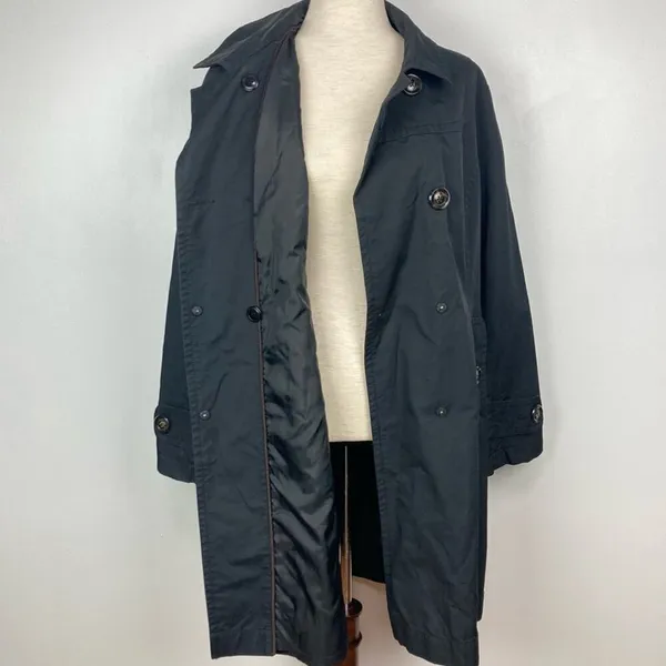 Jones New York Double Breasted Raincoat Trench Coat in Black - Image 8