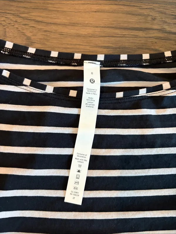 Lululemon Striped Back in Action Long Sleeve Tee Sz 8 - Image 7