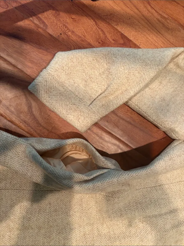 Non Signe Wool Blend Long Toggle Coat in Creme Tan Size M - Image 6