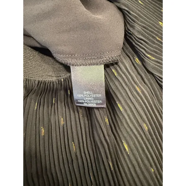 Chelsea & Violet Maxi Skirt Women's Large Black Gold Dot Printed Tiered Pleated - Image 5