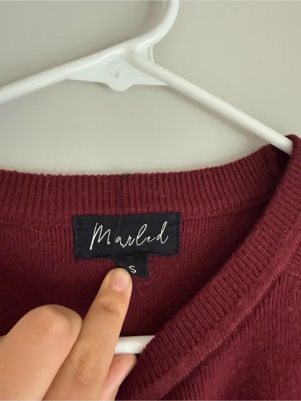 Marled Burgundy Crewneck Sweater - Image 2