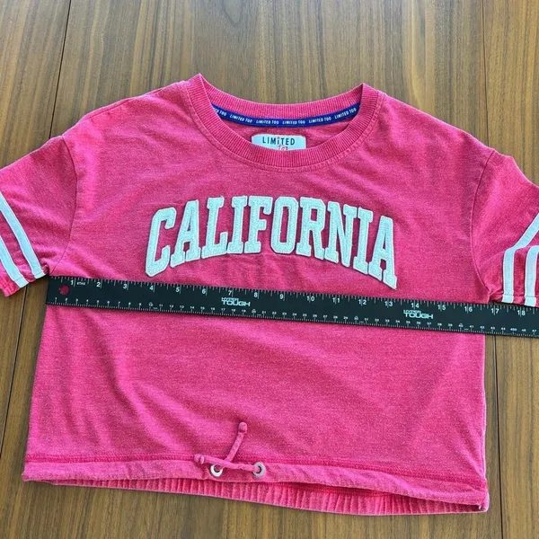 Limited Too Y2K Graphic Baby Tee Crop Juniors Medium California Preppy Americana - Image 10