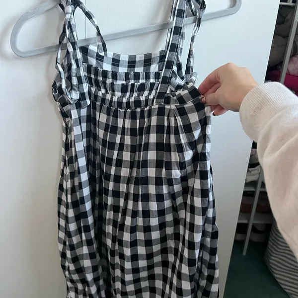 Old Navy Black and White Checkered women’s Dress - Image 4