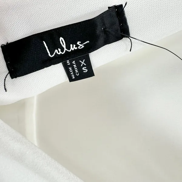 Lulus Moment Maker White Square Neck Trumpet Midi Dress Cocktail XS NWT - Image 11
