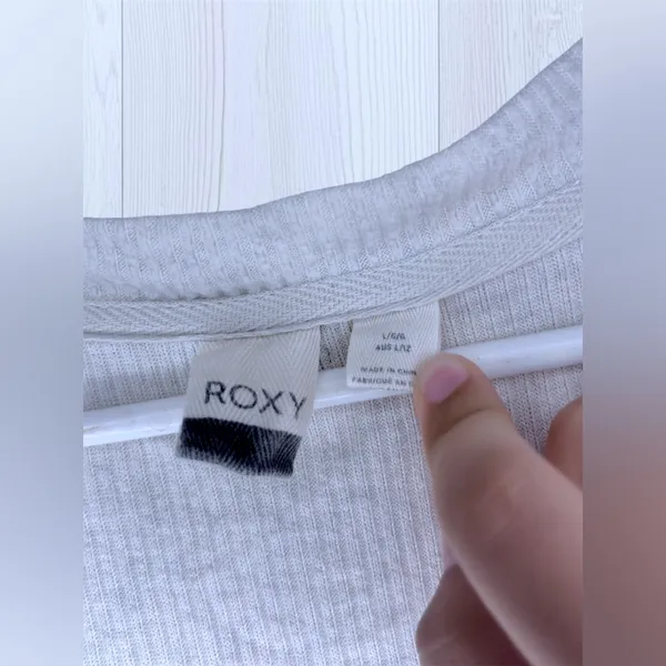 ROXY City at Night Coastal Grey Ribbed Longline Cardigan Button Front Layer - Image 8