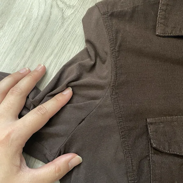 James Perse Shirt cotton corduroy button up long sleeve womens Brown (large) - Image 4