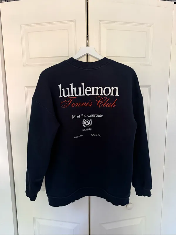 Lululemon Heavyweight Fleece Pullover Tennis Club Navy Blue Sweatshirt Oversized - Image 6