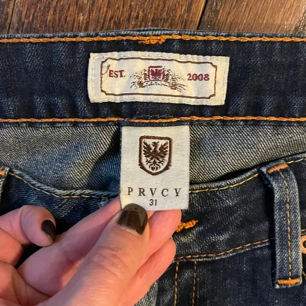 PRVCY‎ Malibu Hills Bootcut Jeans Womens 31 Blue Y2K Low Rise W50-2703T5 Flare - Image 6