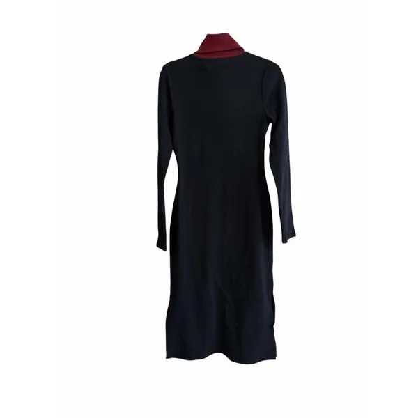 NWT Anthropologie Daily Practice Ribbed Knit 1/4 Zip Mock Neck Midi Dress Size S - Image 5
