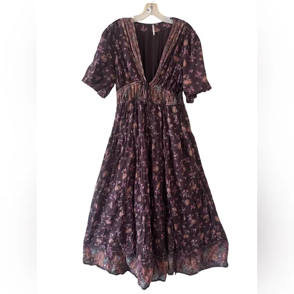 Free People Lysette Floral Maxi Dress Sz M - Image 2