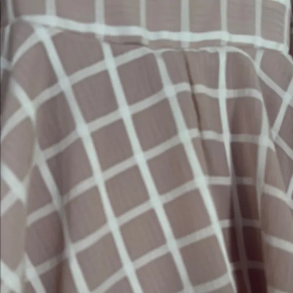 Allison & Kelly Checkered Peplum Romper Tan - Image 4