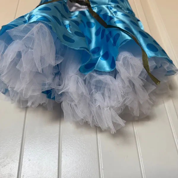 ✨💙 Fairycore Princess Mini Dress – Blue Polka Dot Satin + Tulle 💙✨ - Image 4