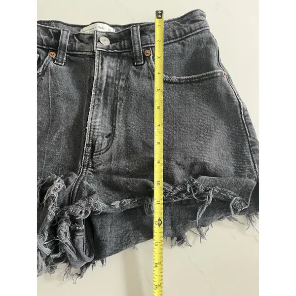 Abercrombie & Fitch Curve Love Black Cutoff Shorts High Rise Size 26/2 - Image 7