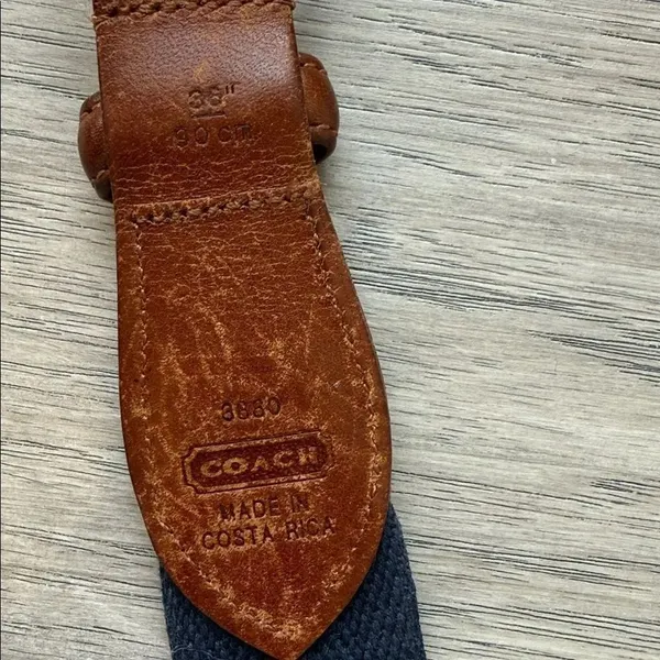 Coach Belt Navy Leather - Image 3