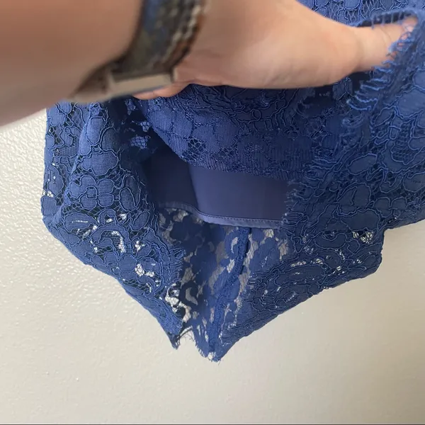 Lulu’s Picture of Perfection Spaghetti Strap Navy Blue Lace Dress Size Small - Image 8