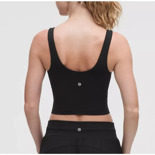 Lululemon Athletica Align Cropped Tank Top Light Support A/B Cup Black 2 - Image 2