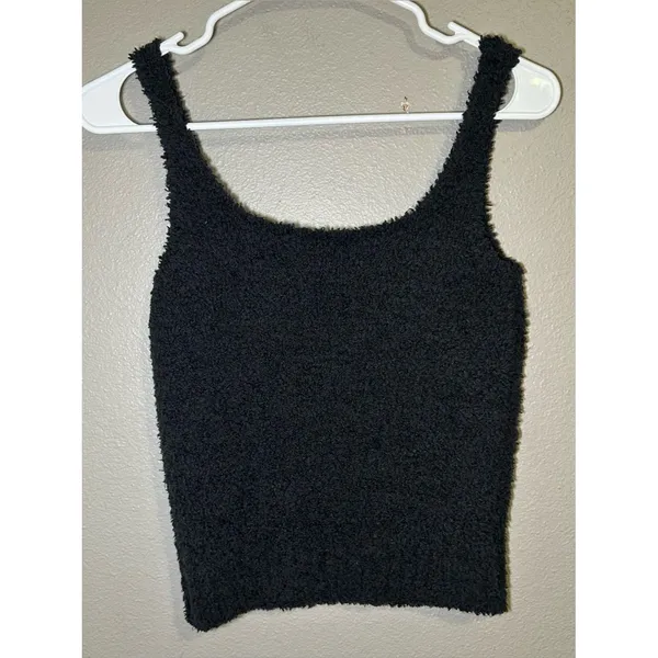 SKIMS Cozy Knit Fuzzy Black Loungewear Tank Top Women’s Size Small / Medium - Image 6