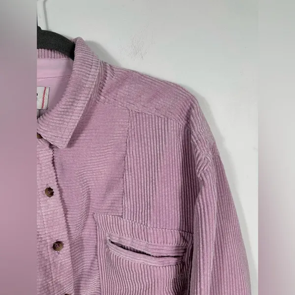 BDG‎ Urban Outfitters Pink Corduroy Cropped Jacket Women’s Large Button Front - Image 4