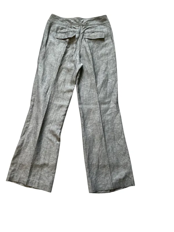 Alfani Grey Linen Blend Wide Leg Dress Pants Slacks Grey Melange Size 4 - Image 2