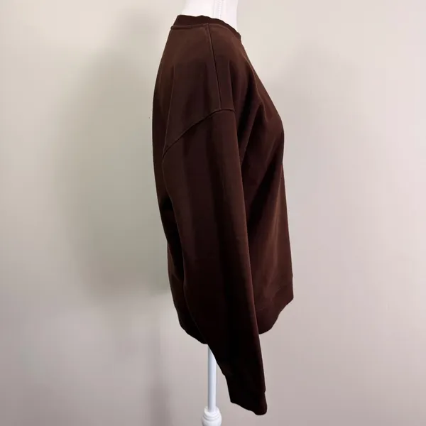 Cloud 9 Brown Embroidered Crewneck Sweatshirt Long Sleeve Fleece Pullover Small - Image 2