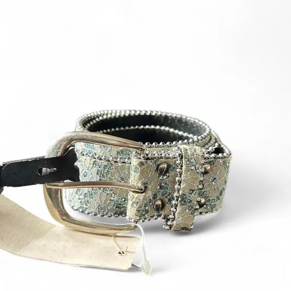 Y2K Waist Belt Silver Blue Mesh Sequin Beaded Boho Fairycore Capsule Wardrobe - Image 8