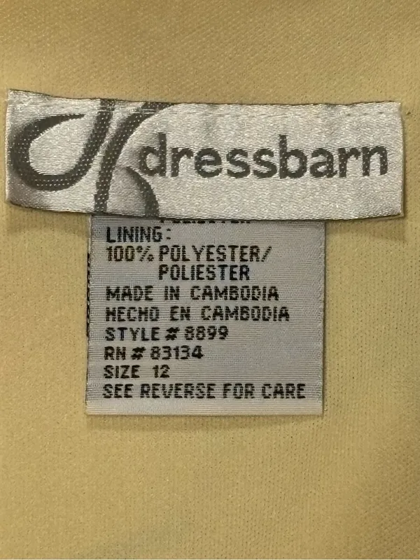 Vintage Dressbarn Yellow Floral Chiffon Midi Dress - Size 12 - NWT - Image 2