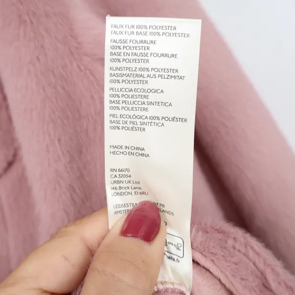 Free People Jacket Women's XS We The Free Mauve Faux Fur Plush NEW - Image 5