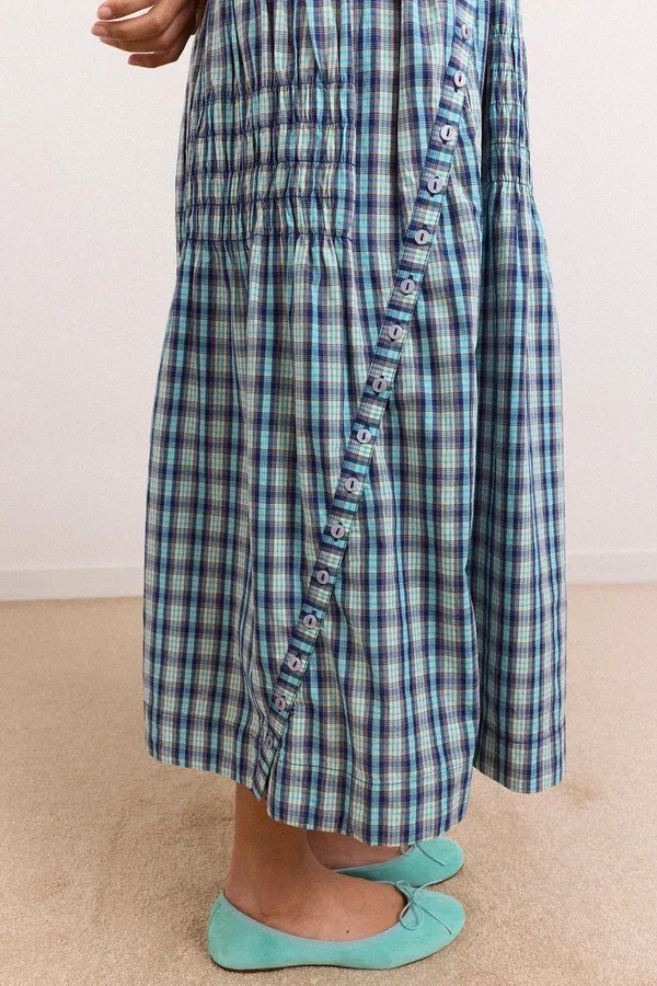 Damson Madder Lyra Midi Dress - Blue - Image 4