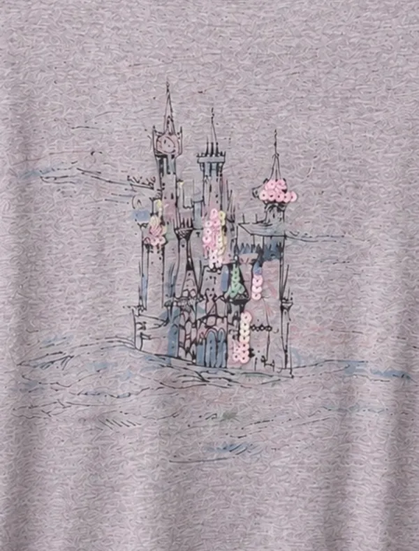 LC Lauren Conrad Cinderella Disney Castle Tee Shirt, Size Medium - Image 5