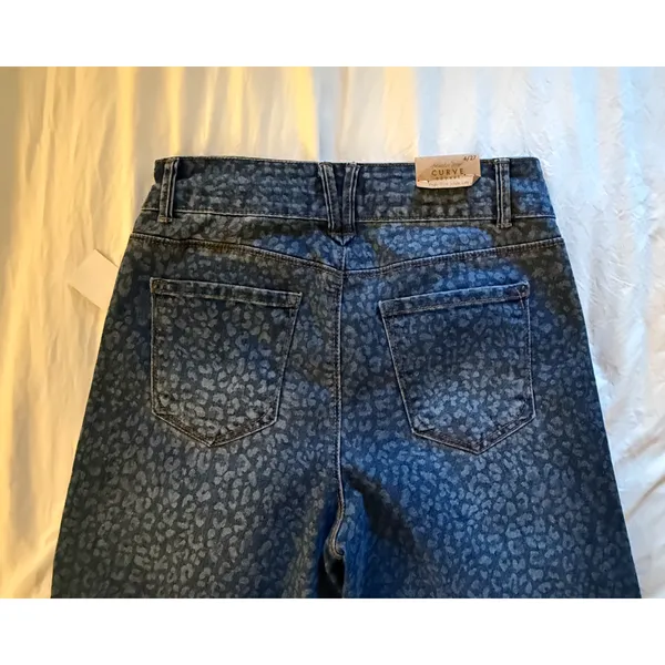 Curve Appeal Jeans Womens Size 4 High Rise Wide Leg Leopard Print Cotton NWT - Image 13