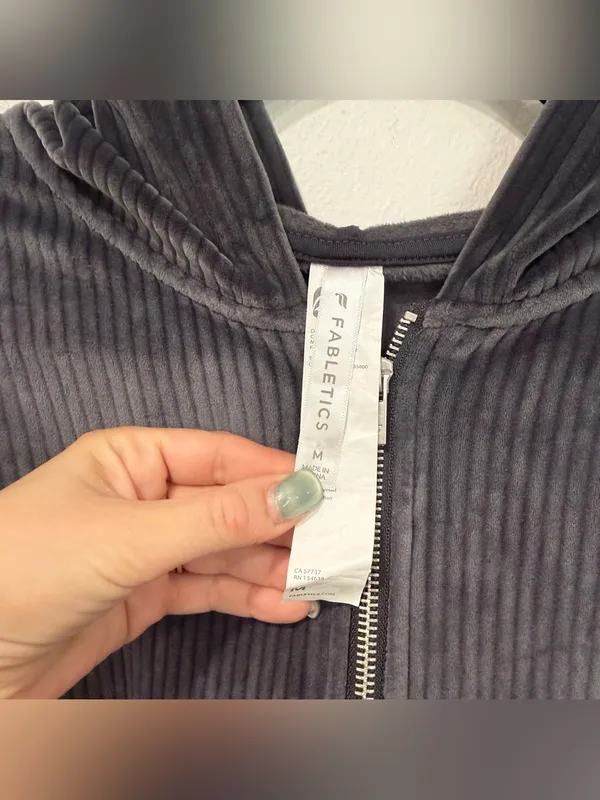 Fabletics Midnight Gray Plush Rib Hooded Jumpsuit M - Image 5