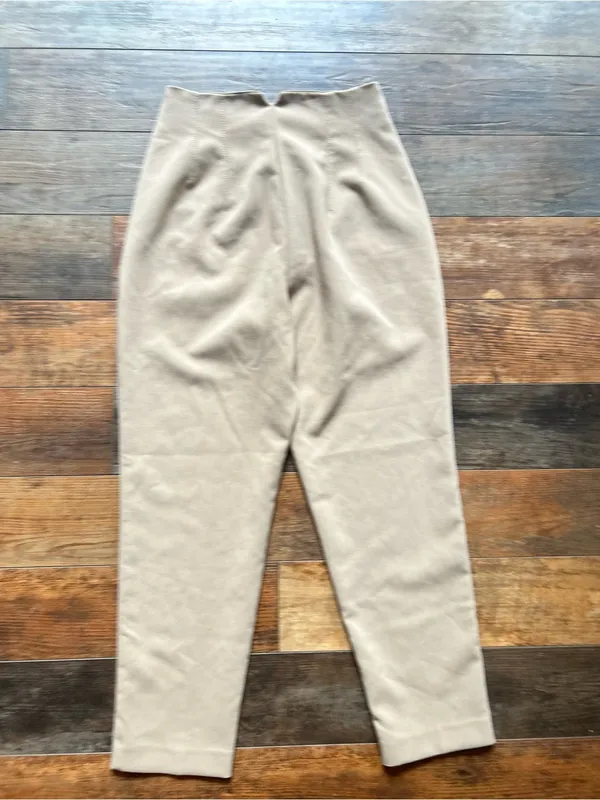 Zara Beige High-Waist Tapered Pants - Image 2