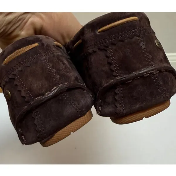 UGG Meena Java Dark Brown Suede Driver Loafers Women's Sz. 8.5 - Image 2