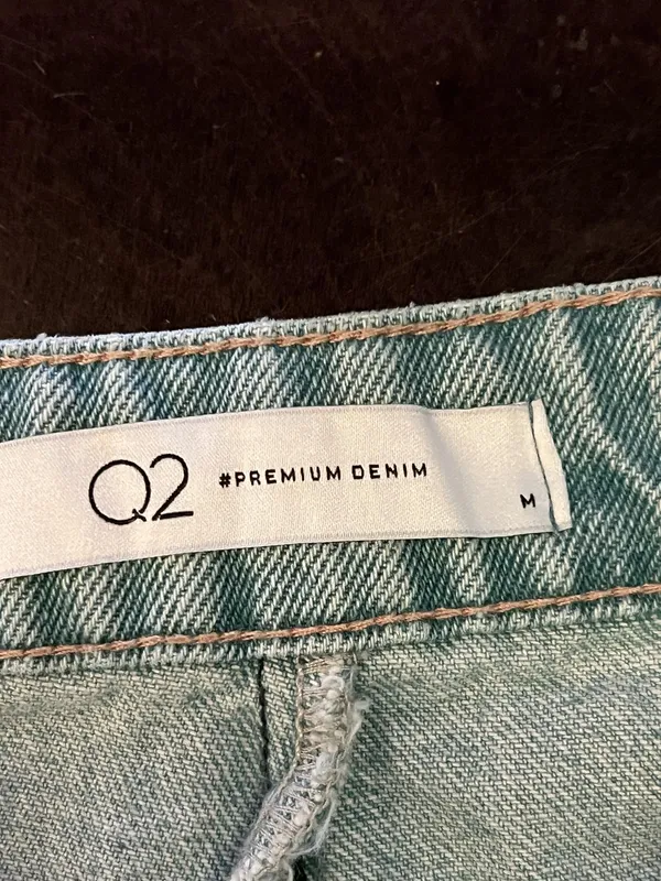 Q2 Skort Womens Medium Blue Denim Utility Button Front Pockets Casual Mini - Image 5