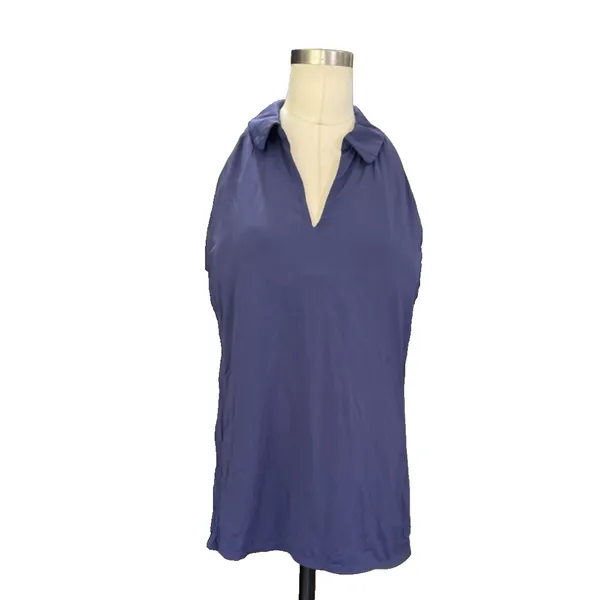 Lilly Pulitzer Luxletic Lakelyn Bra Polo Tank Womens Large Navy Blue Racerback - Image 11