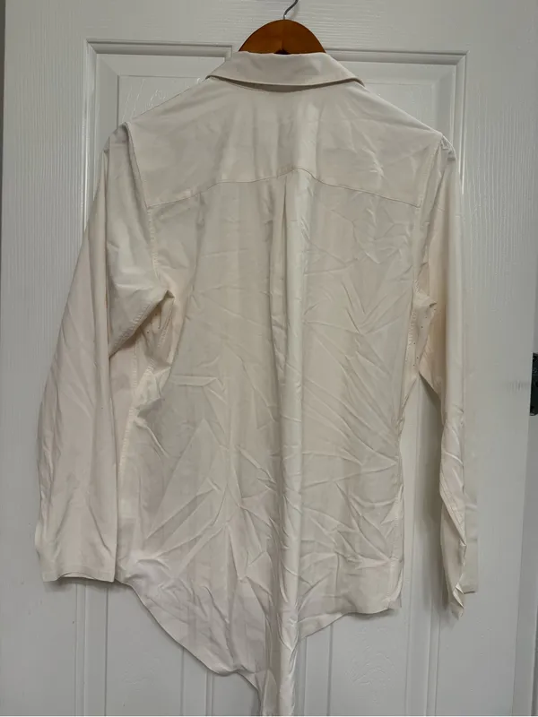 Athleta Off-White Long Sleeve Button Down Blouse - Size S - Image 2