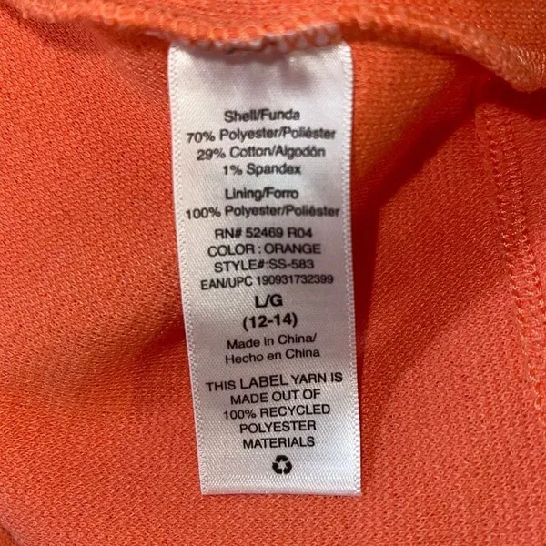 Scoop Women's Tiered Dress Midi Sleeveless Drop Waist Orange/Coral Size Large 12 - Image 5