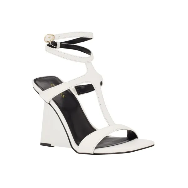 Guess Womens Bacio Wedge Dress Sandals GWBACIO3 White 8M - Image 8