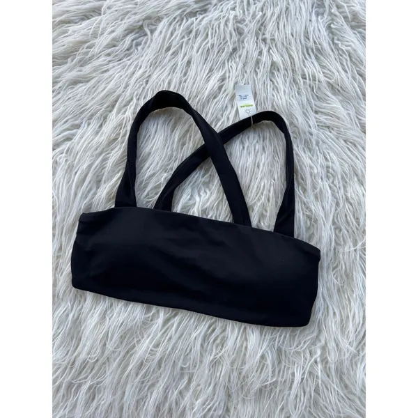 OFFLINE By Aerie Real Me Xtra Square Neck Sports Bra Black Size Small - Image 3