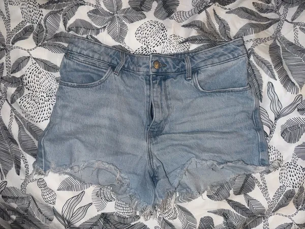 Wrangler Light Wash High-Rise Distressed Denim Shorts - Image 2