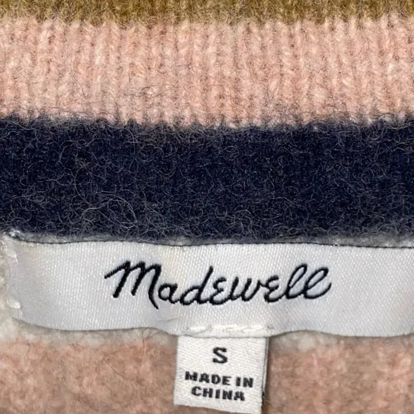 Madewell Tilden‎ Stripe Wool Blend Sweater Small Multicolor Crewneck Cozy Knit - Image 5