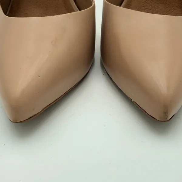 Steve Madden Tan Flutter Pump Ankle Strap Leather and Elastic Heels Size 10 - Image 10