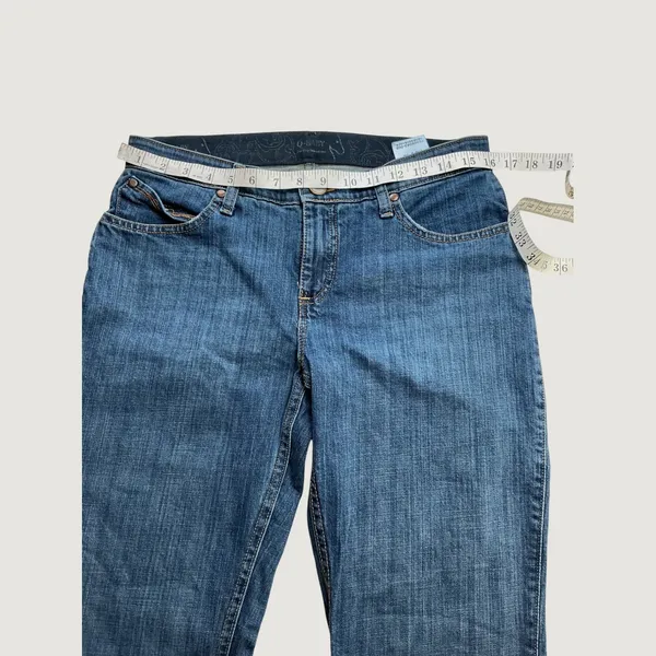 Wrangler Q-Baby Ultimate Riding Jeans Blue Bootcut Mid Rise 7/8x36 Womens - Image 6