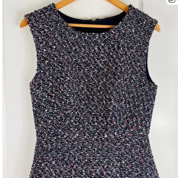 J. Crew A-line Dress in Confetti Tweed Women's 6 Metallic Thread Fit and Flare - Image 4