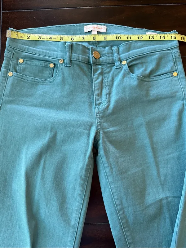 TORY BURCH Super Skinny Teal Jeans 28 - Image 9