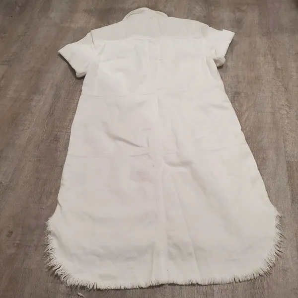 7 for All Mankind White Denim Fringed Dress Size XS - Image 2