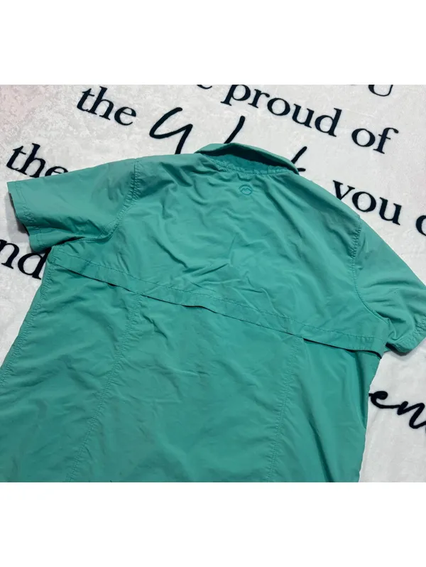Magellan Outdoors Performance/Fishing Vented Shirt (Quick Dry) Size L Green - Image 4