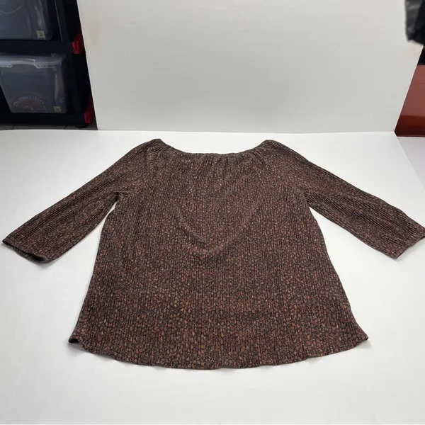 Soft Surroundings Carmella Metallic Top Womens SZ Large Brown Black Gold Blouse‎ - Image 11