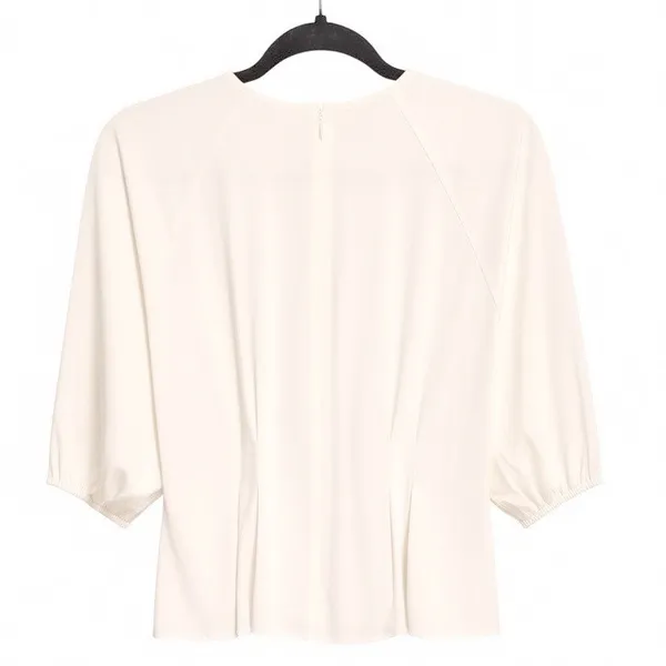 Antonio Melani Ivory Connie Blouse Woven Pleated Puff Sleeve Top 9190M312 Size 2 - Image 2